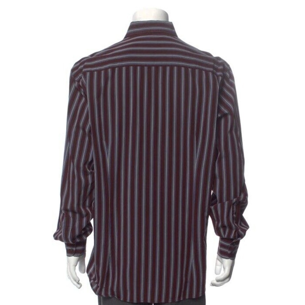 Dolce Gabbana Mens Dress Shirt Sz 17/43 XL Striped Purple Retro Formal Italy - Picture 3 of 10